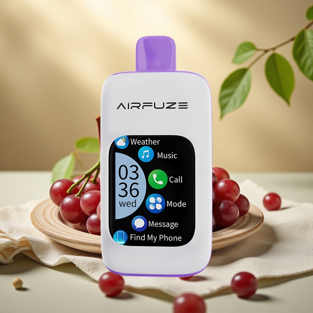 AirFuze Smart 30000 Puffs Disposable Pod Hroznový Výbuch, 5% nikotínu, 900mAh batéria, Type-C