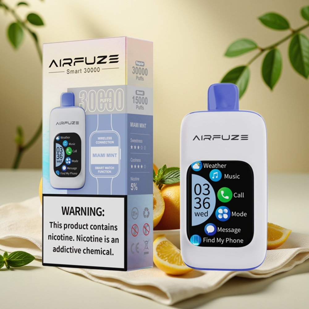 AirFuze Smart 30000 Puffs Disposable Pod Miami Mint – 5% nikotín, 900mAh, Type-C