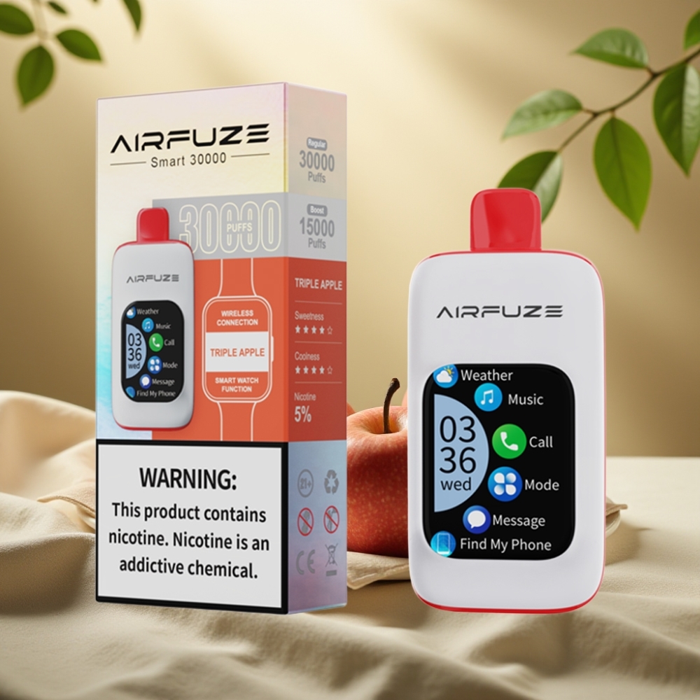AirFuze Smart 30000 Puffs Disposable Pod Trojité Jablko, 5% nikotínu, 900mAh