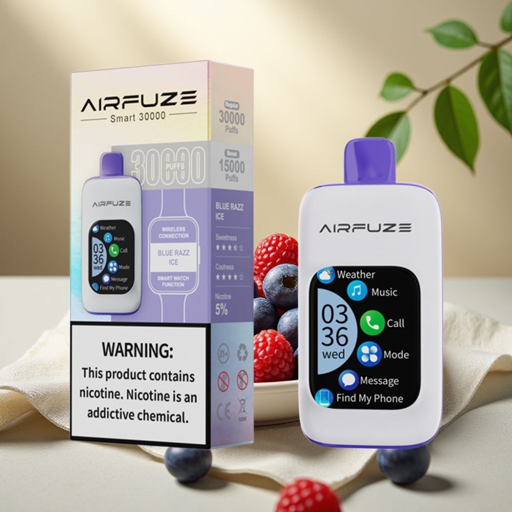 AirFuze Smart 30000 Puffs Modrý Razz Ice, 5% nikotín, 900mAh, Type-C