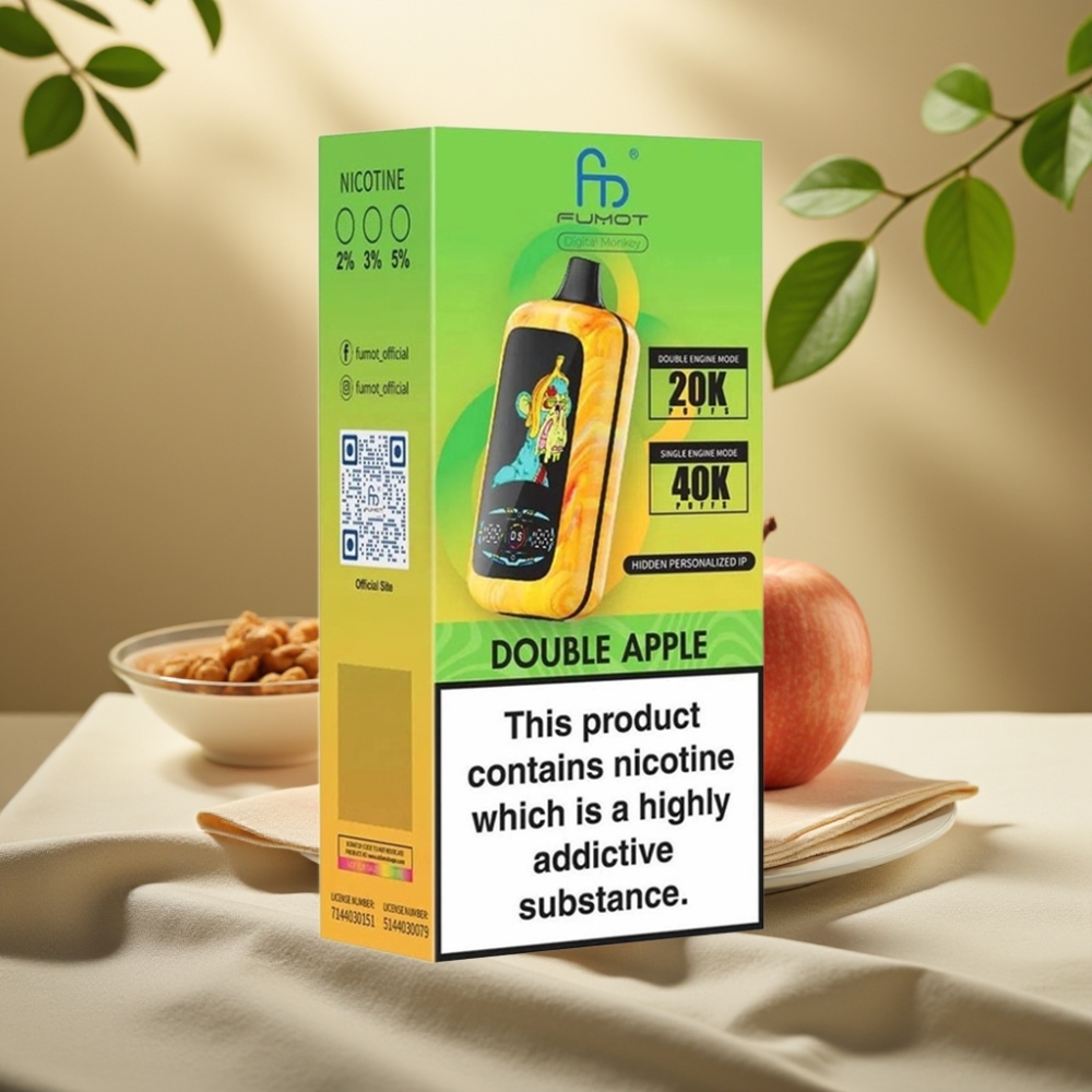 Fumot Digital Monkey Dvojité Jablko 40000 Puffs, Dual Mesh Coil, 850mAh