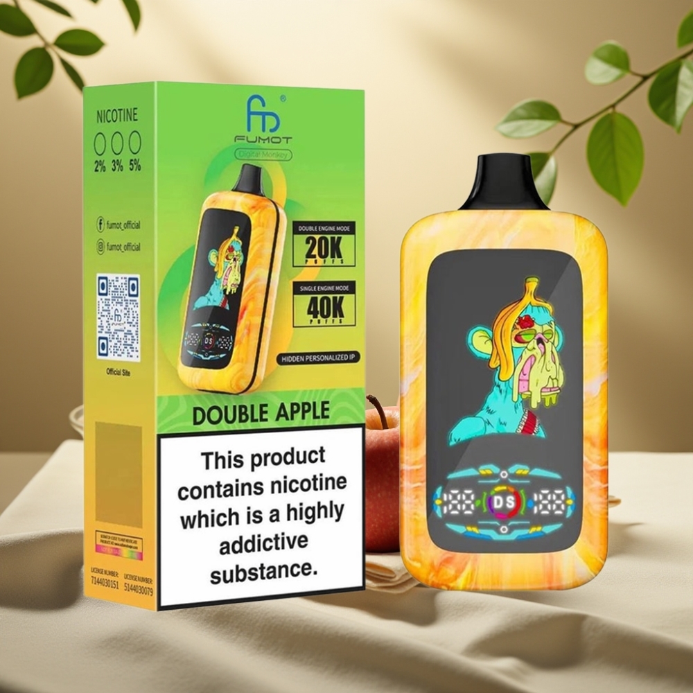 Fumot Digital Monkey Dvojité Jablko 40000 Puffs, Dual Mesh Coil, 850mAh
