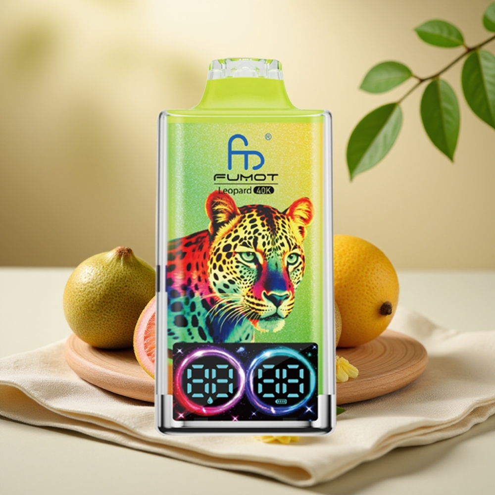 Fumot Leopard 40K Puffs Disposable Vape Kiwi Marakuja Guava, 5% Nicotine, Dual Mesh