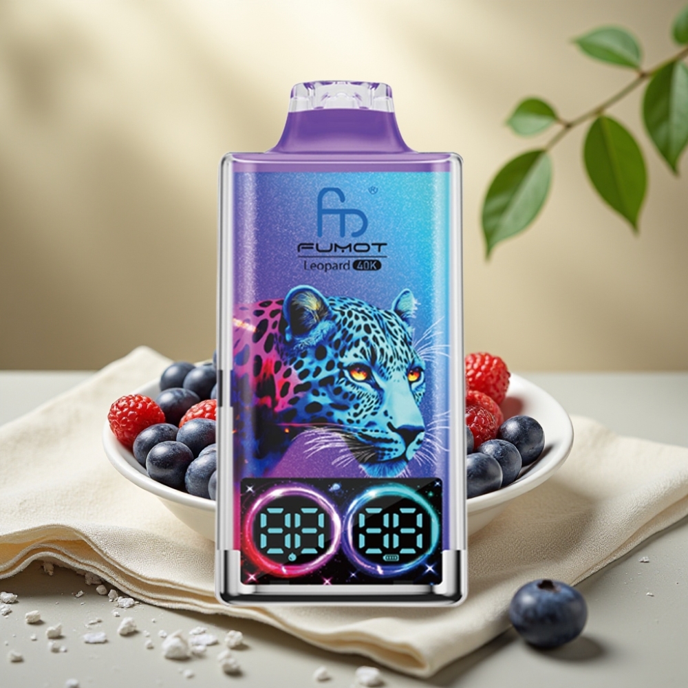 Fumot Leopard 40K Puffs Disposable Vape Čučoriedka s ľadom, Dual Mesh, 700mAh