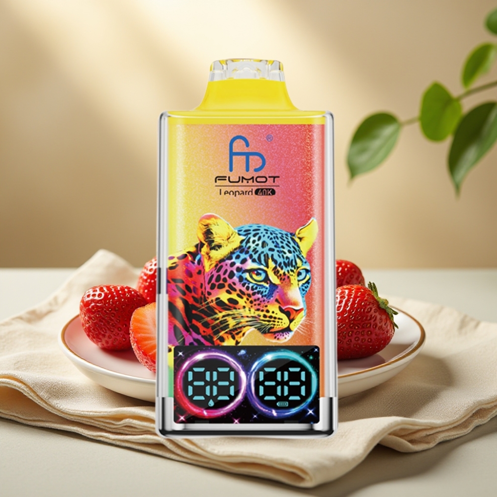 Fumot Leopard 40K Puffs Dizajnový Vape Jahodový Ľad, Dual Mesh, 700mAh