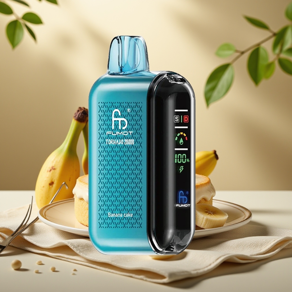 Fumot Tornado 20000 Puffs Banánový Koláč, Dual Mesh Coil, 20ml, 850mAh
