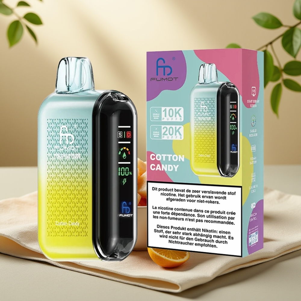 Fumot Tornado 20000 Puffs Cukrová Vata, Dual Mesh Coil, 20ml, 850mAh