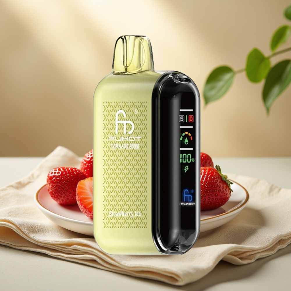 Fumot Tornado 20000 Puffs Dual Mesh Coil, Jahodový ľad, 20ml, 850mAh