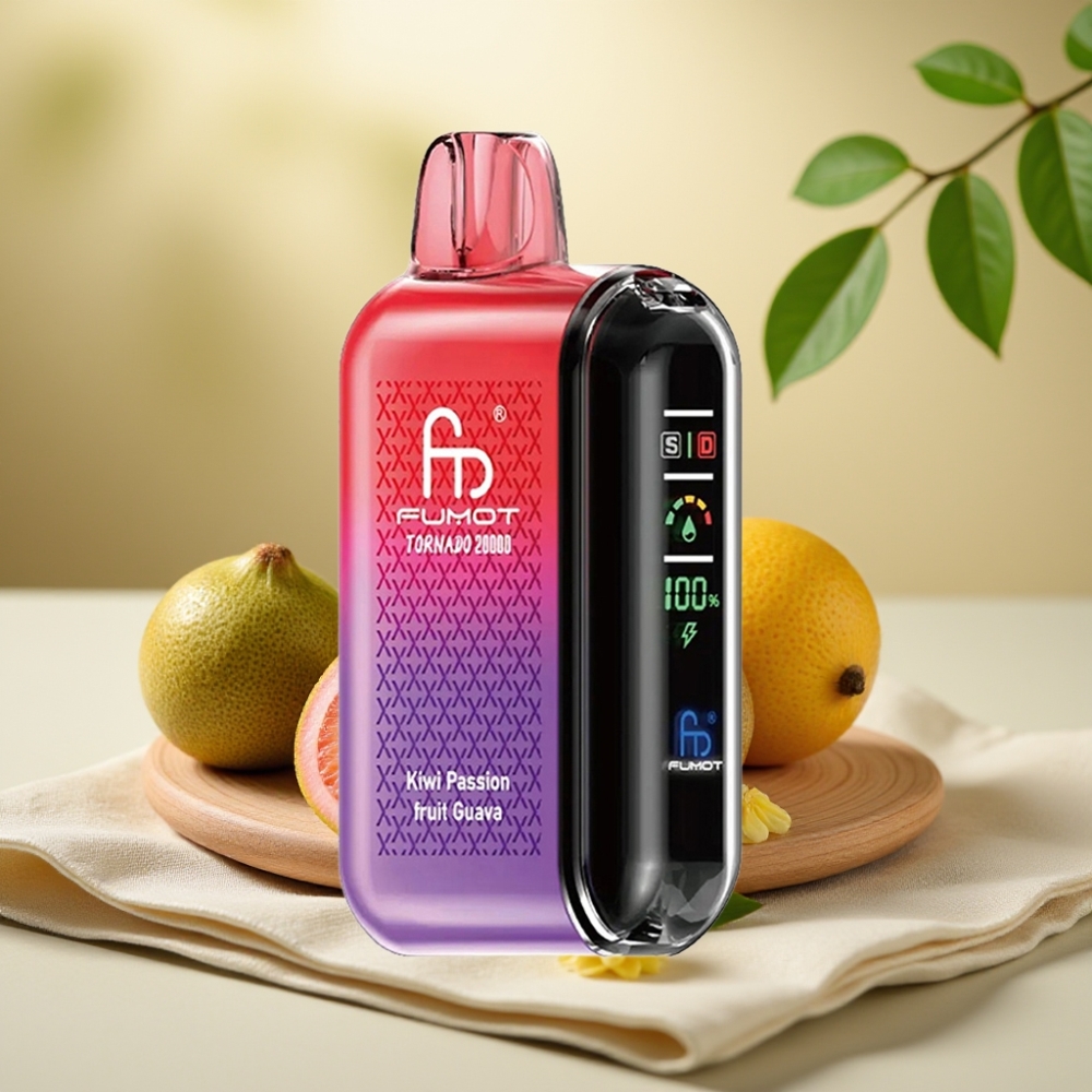 Fumot Tornado 20000 Puffs Kiwi Marakuja Guava, Dual Mesh Coil, 20ml, 850mAh