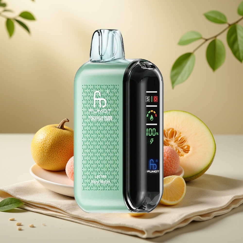 Fumot Tornado 20000 Puffs Liči Kantalúp, Dual Mesh Coil, 20ml, 850mAh
