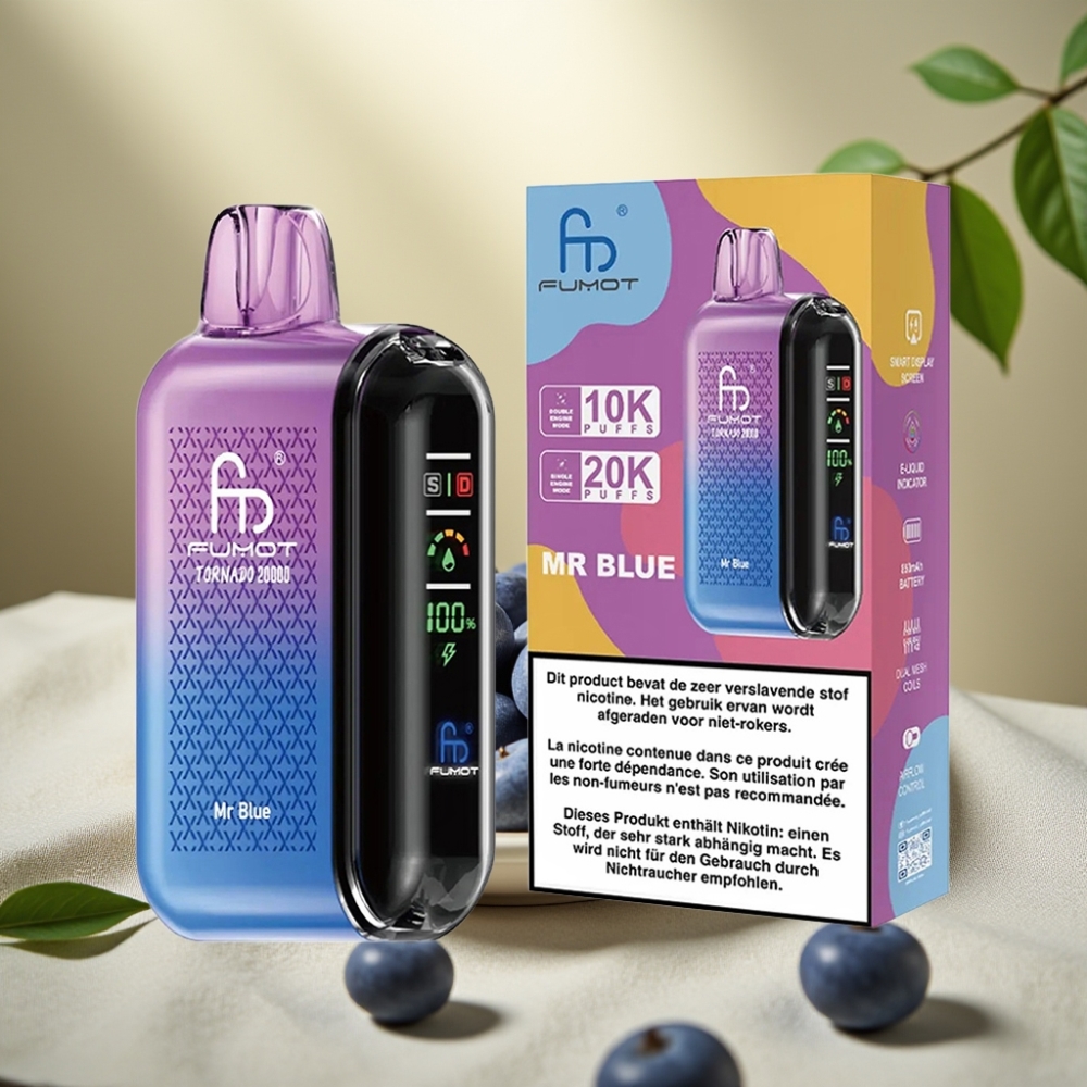 Fumot Tornado 20000 Puffs Mr Blue, 20ml, 850mAh, Dual Mesh Coil