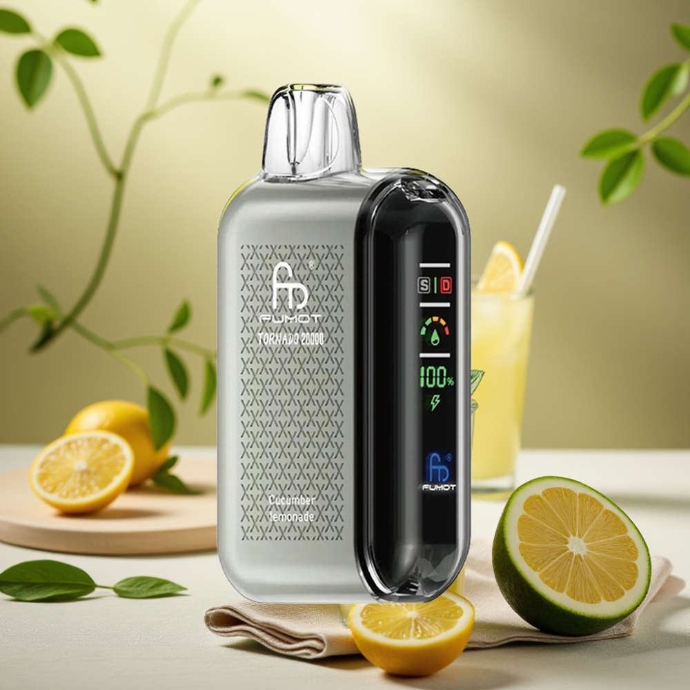Fumot Tornado 20000 Puffs Uhorková Limonáda, Dual Mesh Coil, 20ml, 850mAh