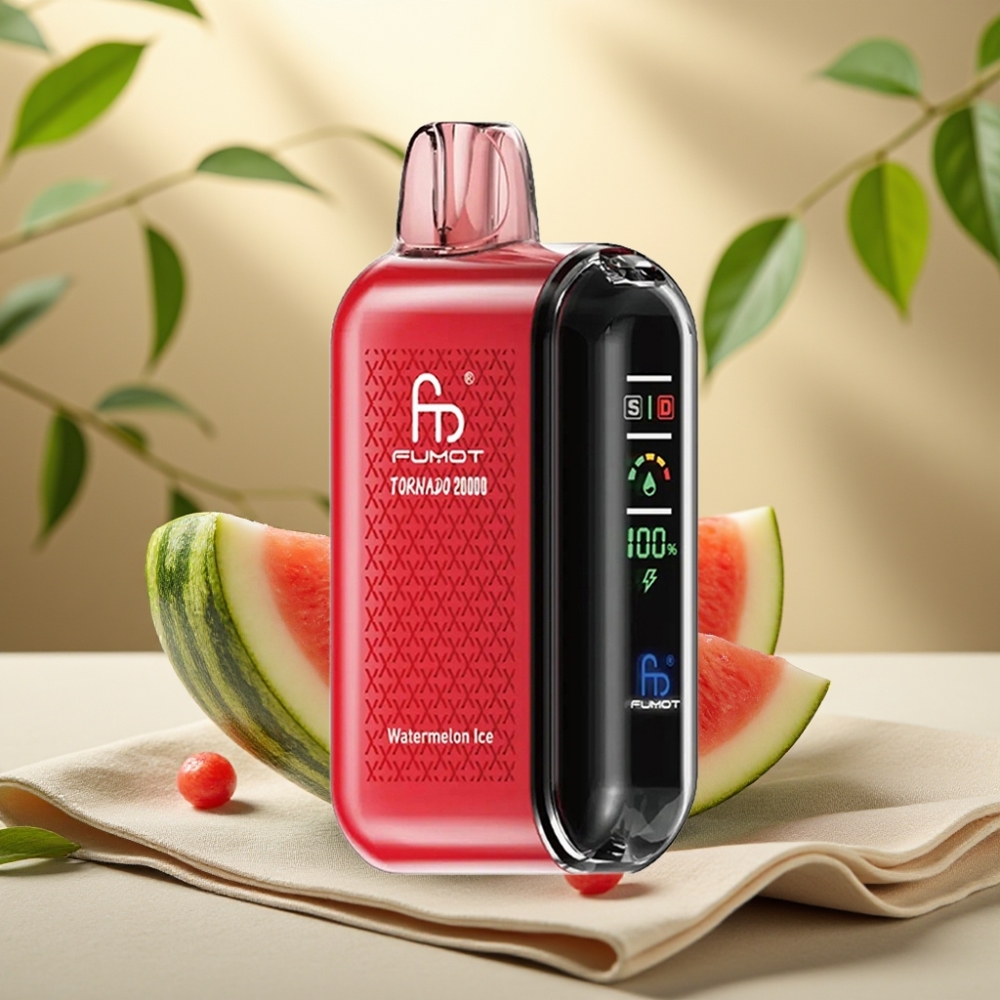 Fumot Tornado 20000 Puffs Vodný melón Ice, Dual Mesh Coil, 20ml, 850mAh