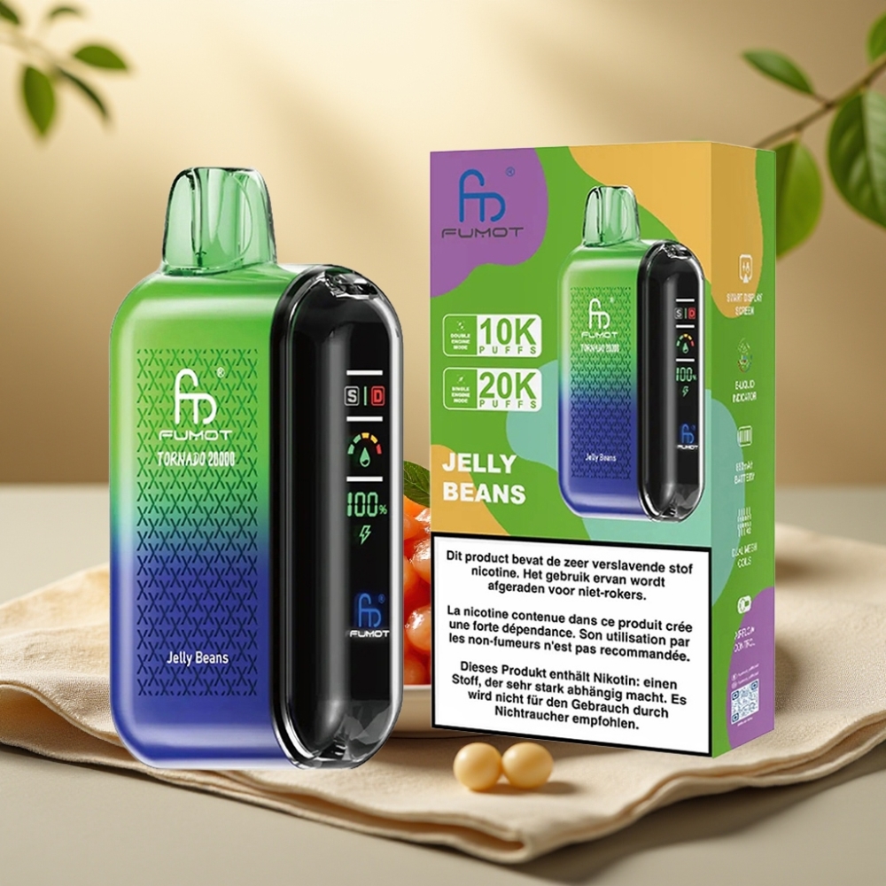 Fumot Tornado 20000 Puffs Želé Fazulky, Dual Mesh Coil, 20ml, 850mAh