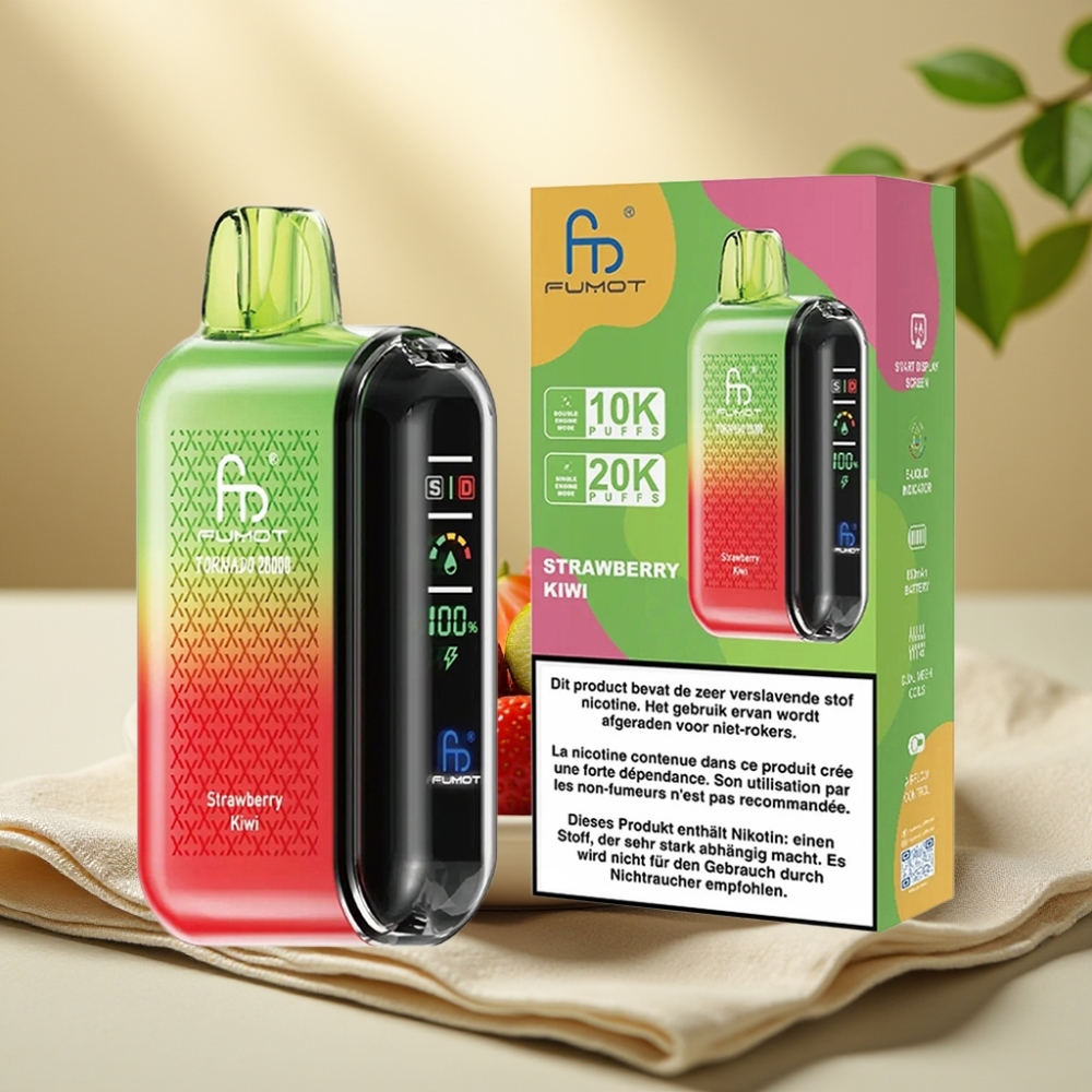 Fumot Tornado Jahoda Kiwi 20000 Puffov, Dual Mesh, 20ml, 850mAh