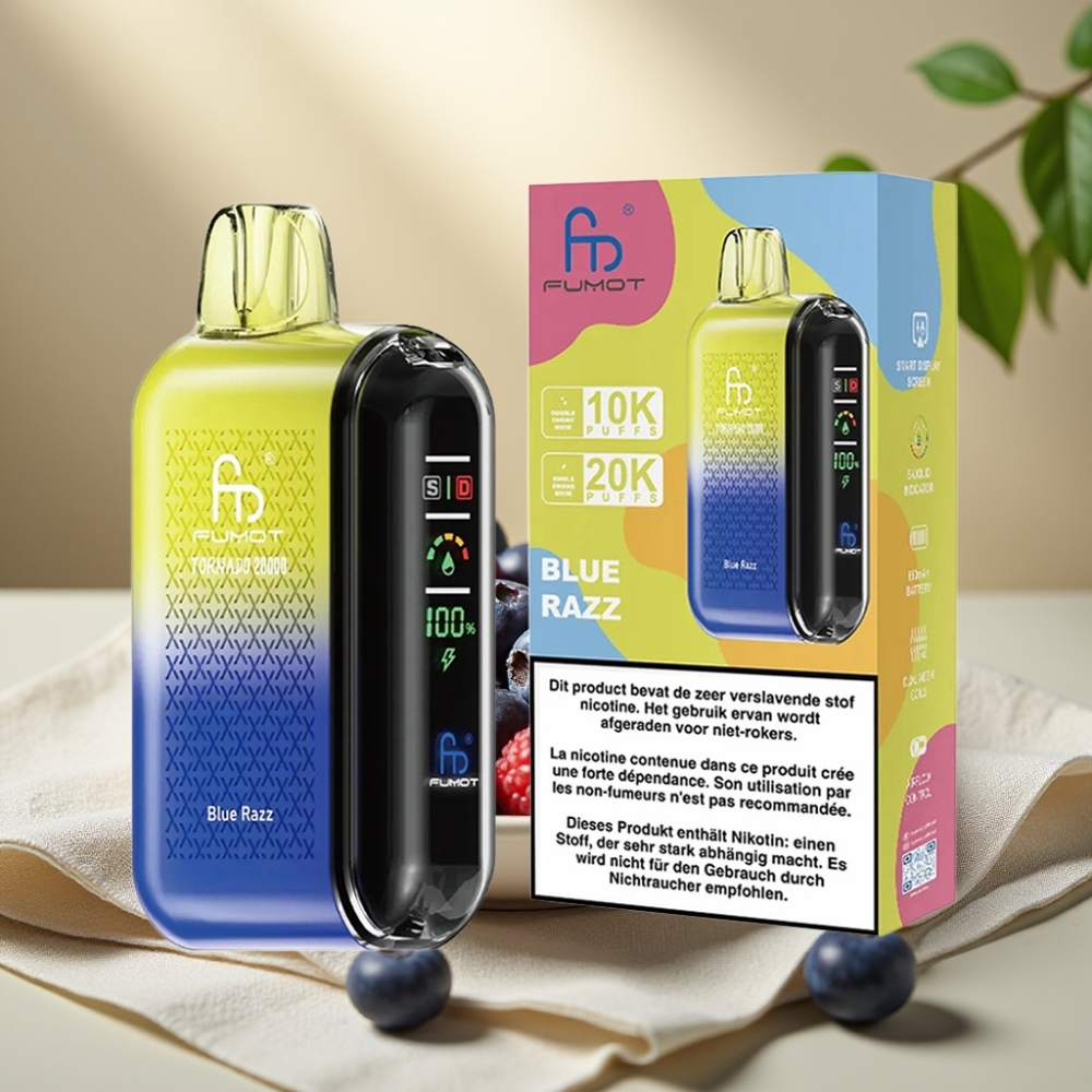 Fumot Tornado Modrá Malina 20000 Puffov, Dual Mesh Coil, 20ml