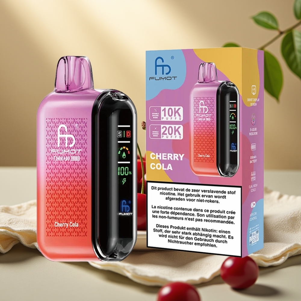 Fumot Tornado Čerešňová Kola 20000 Ťahov, Dual Mesh, 20ml, 850mAh