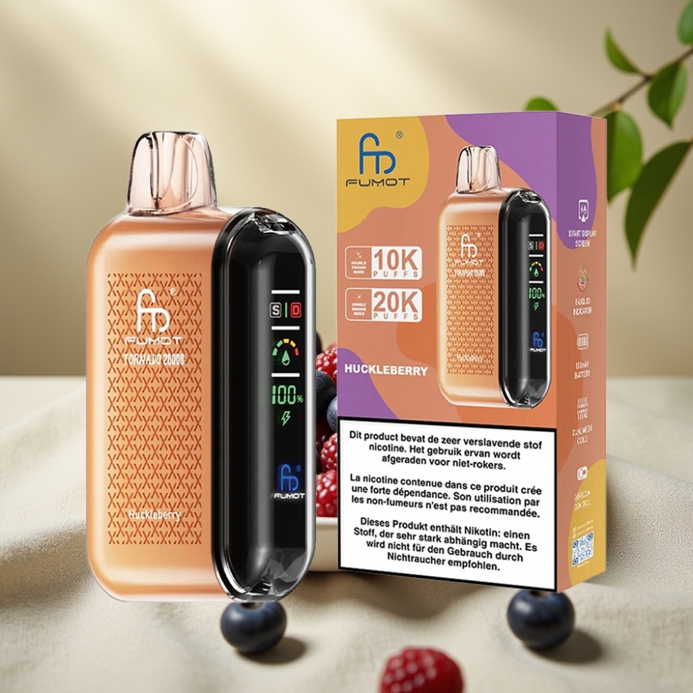 Fumot Tornado Čučoriedka 20000 Puffs, Dual Mesh, 20ml, 850mAh