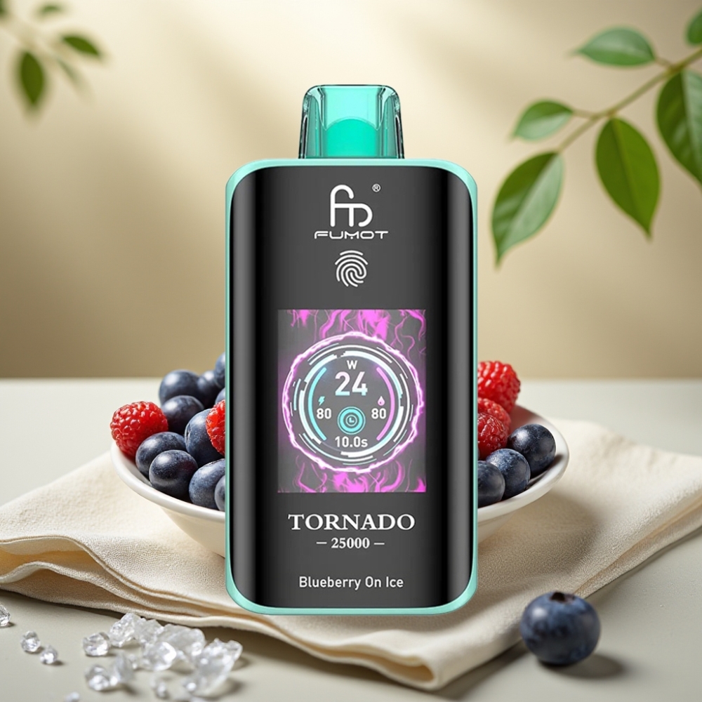 Fumot Tornado 25000 Puffs Borovka s ľadom, HD Screen, 700mAh, Type-C
