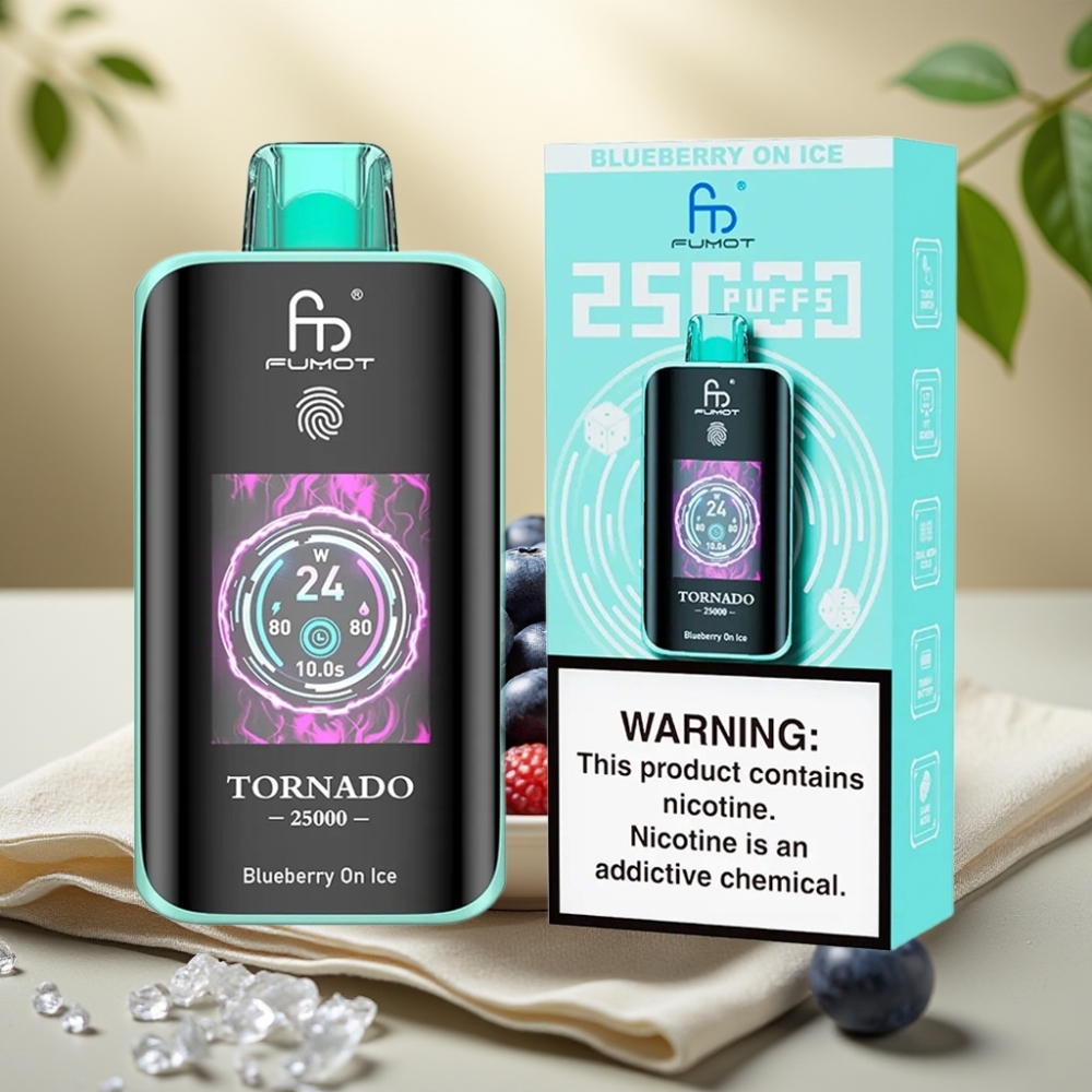 Fumot Tornado 25000 Puffs Borovka s ľadom, HD Screen, 700mAh, Type-C