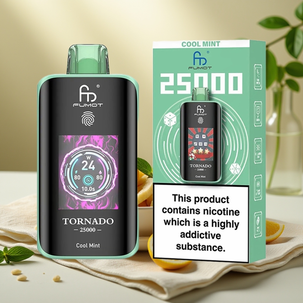 Fumot Tornado 25000 Puffs Chladivá Mäta HD Screen 20ml 700mAh Type-C