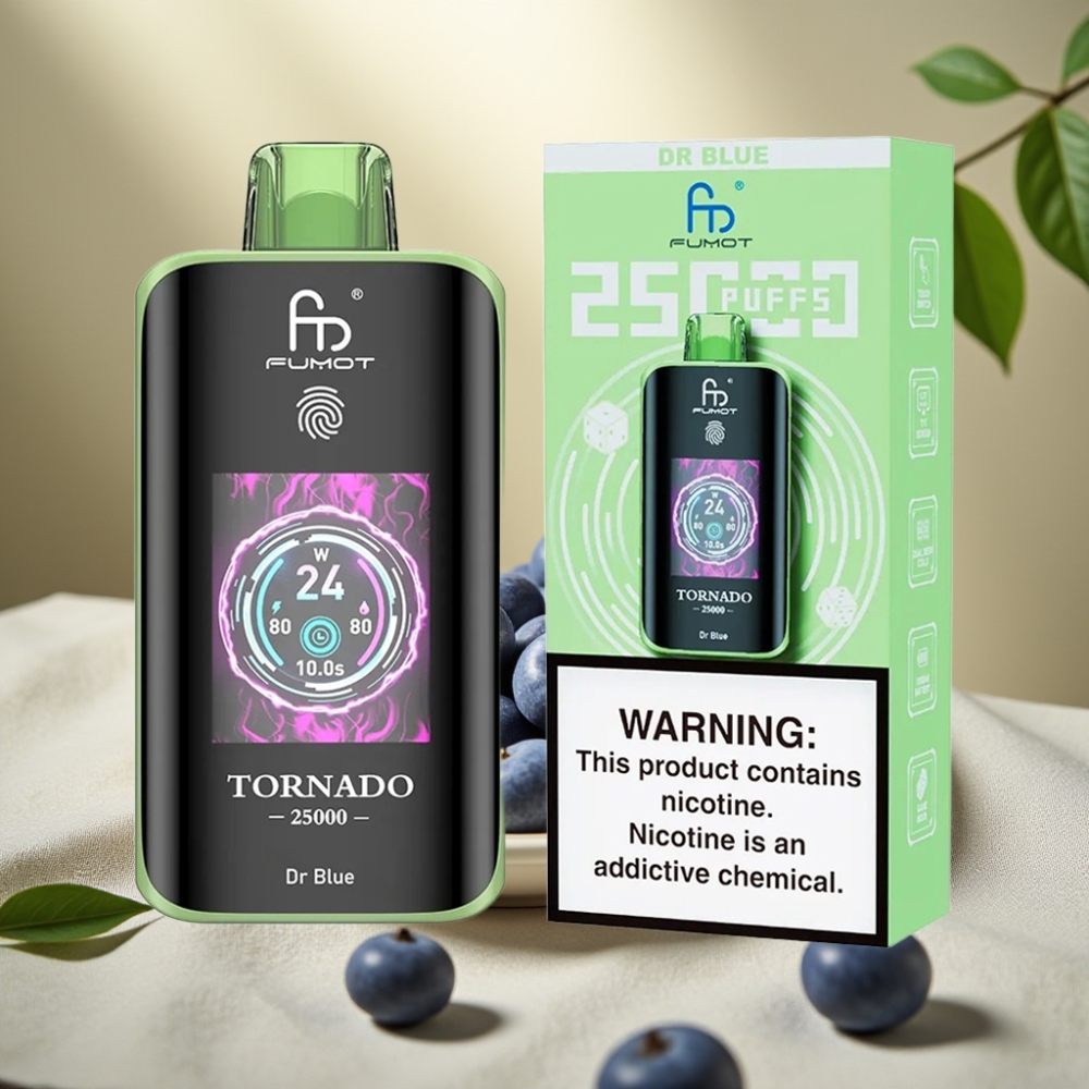 Fumot Tornado 25000 Puffs Dr Blue HD Screen 20ml 700mAh Typ-C