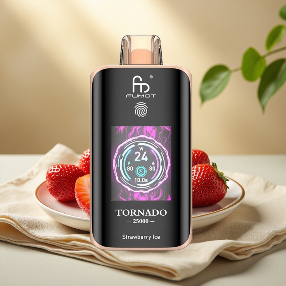 Fumot Tornado 25000 Puffs HD Screen 700mAh 20ml Jahoda Ľad Type-C