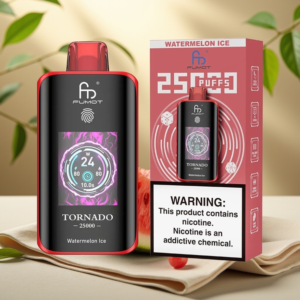 Fumot Tornado 25000 Puffs Vodný melón Ice HD Screen 700mAh Type-C