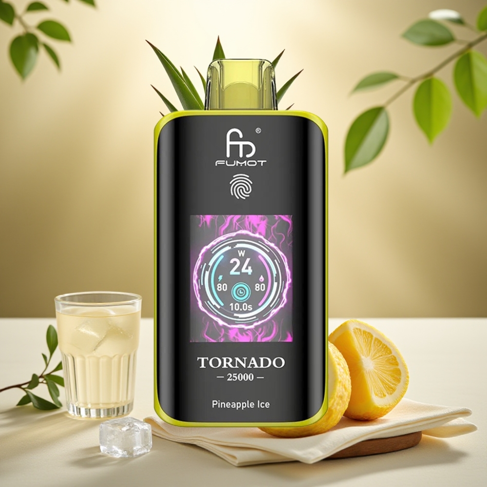 Fumot Tornado Ananásová ľadová 25000 fajčiek, HD obrazovka, 700mAh batéria