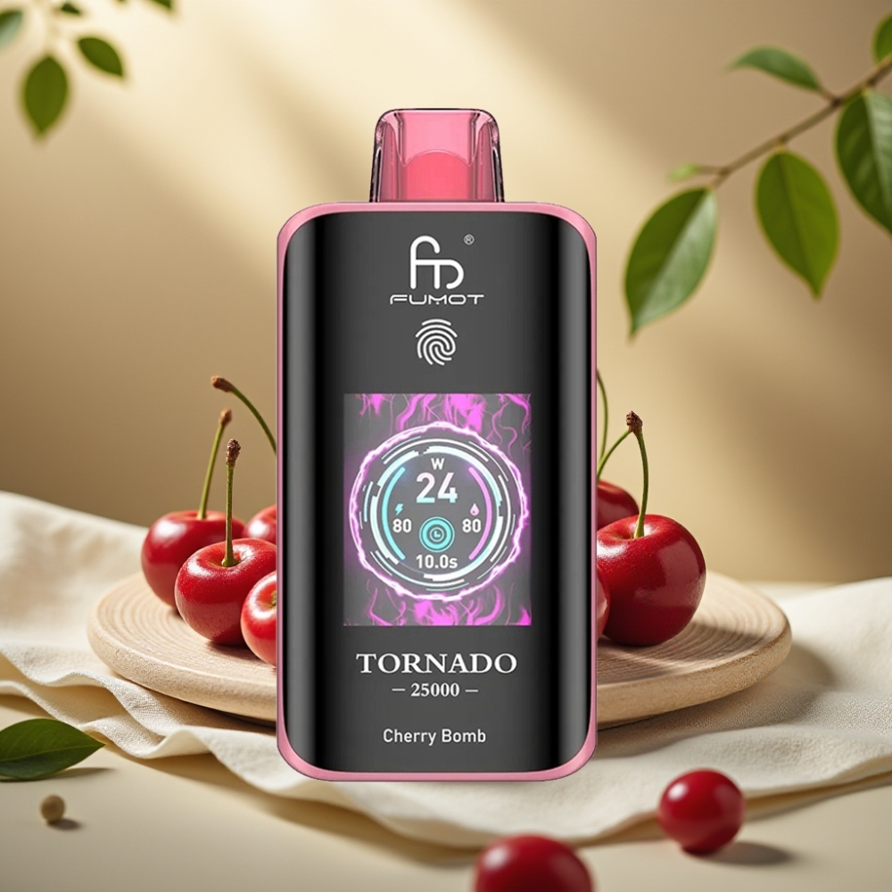 Fumot Tornado Cherry Bomb 25000 Puffs, HD Screen, 20ml, Type-C