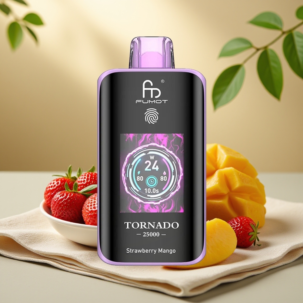 Fumot Tornado Jahoda Mango 25000 Puffs 20ml 700mAh HD Screen Type-C