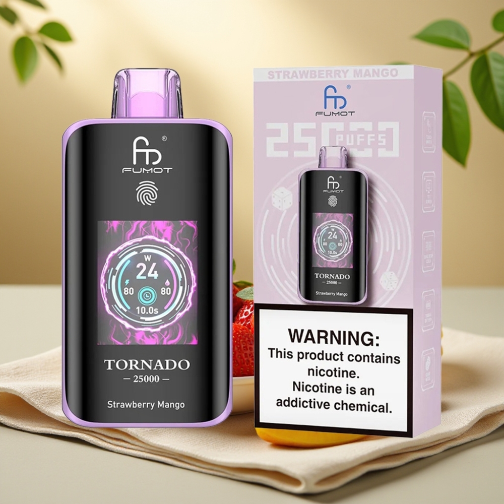 Fumot Tornado Jahoda Mango 25000 Puffs 20ml 700mAh HD Screen Type-C