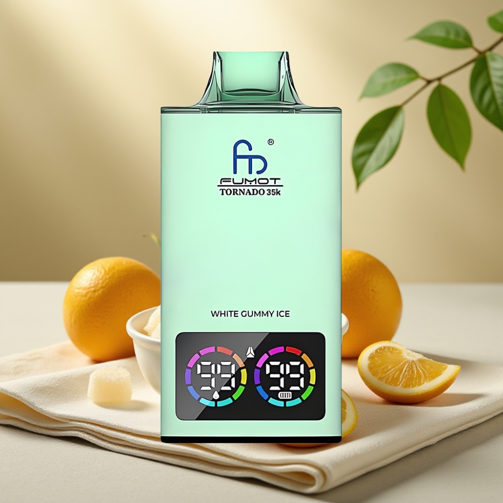 Fumot Tornado 35K Biela Guma s ľadom, Dual Mesh Coil, 35000 ťahov, RGB