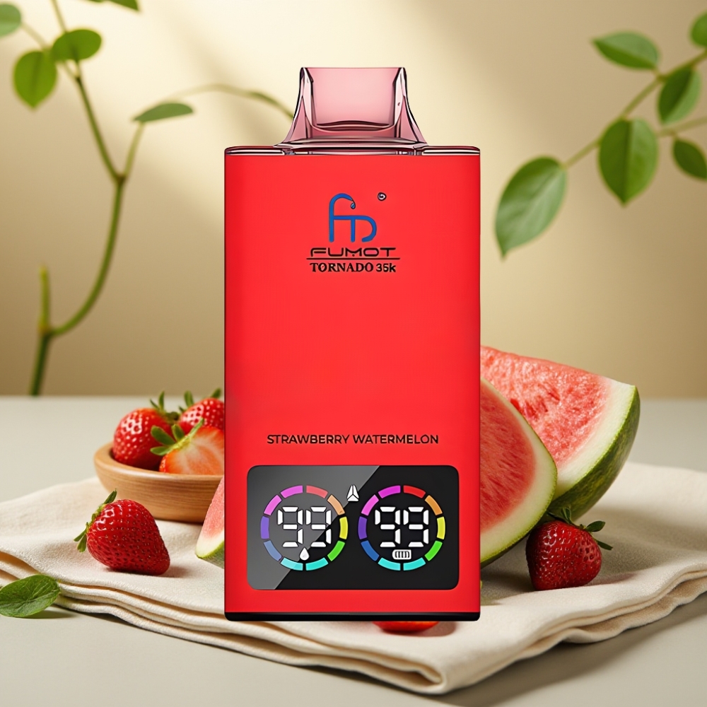 Fumot Tornado 35K Jednorázová E-cigareta Jahoda-Melóna, 15ml, RGB