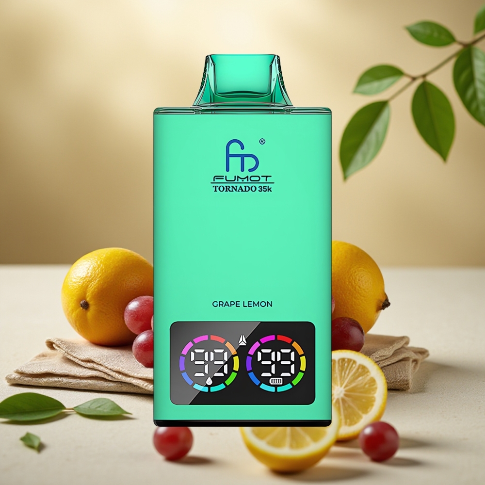 Fumot Tornado 35K Jednorázová Vape Hrozno Citrón, 15ml, 700mAh