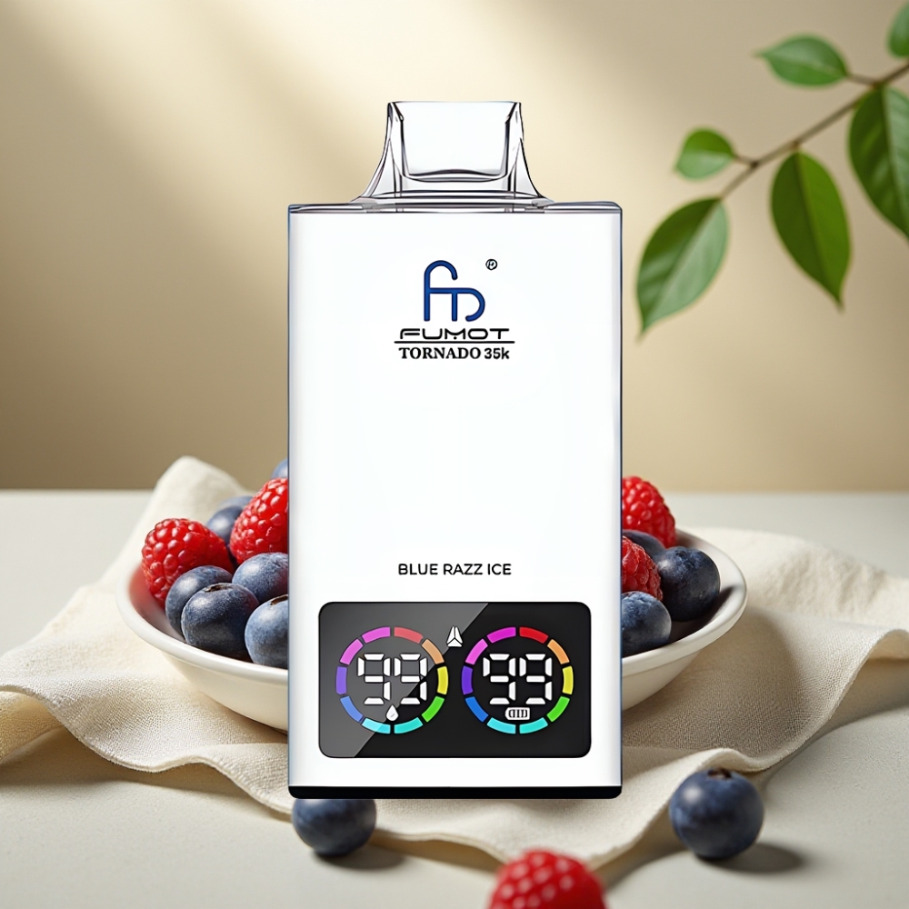 Fumot Tornado 35K Jednorazová Vape Modrá Malina Ľadová, 15ml, 700mAh, Dual Mesh