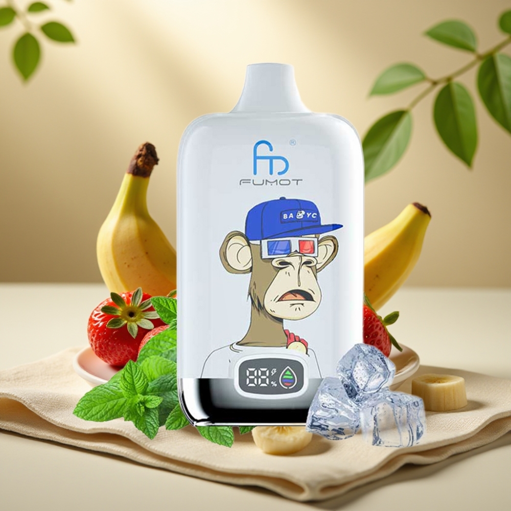 Fumot Tornado Digital Box Jahoda Banán 12000 Puffs 20ml Mesh 550mAh