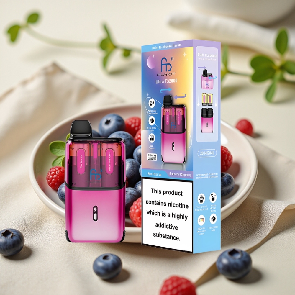Fumot Ultra T32000 Disposable Vape Modrý Malinový Ľad – 32000 fajok, 800mAh, 24ml
