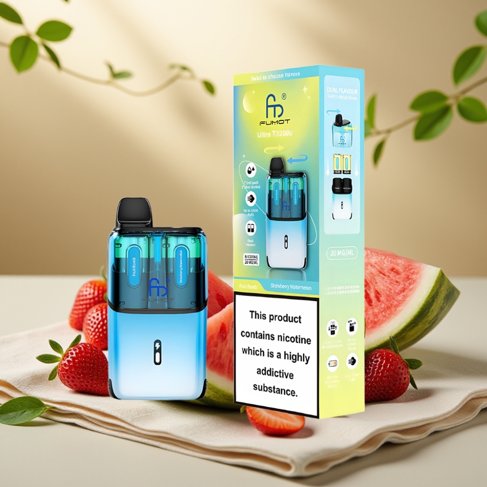 Fumot Ultra T32000 Disposable Vape Ovocná Bomba -Jahoda Melón, 32000 potiahnutí, 800mAh, Typ-C