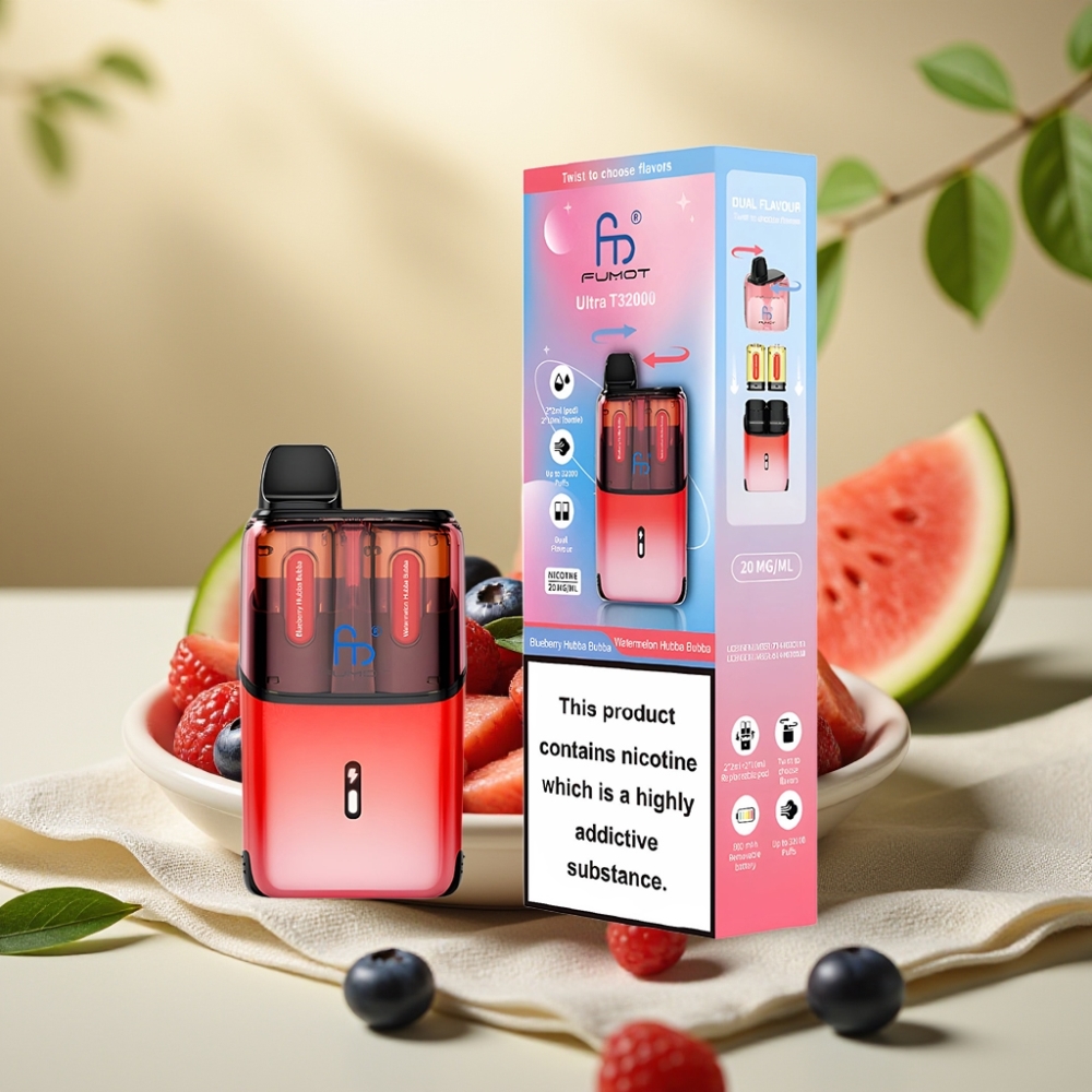 Fumot Ultra T32000 Disposable Vape Čučoriedka Hubba Bubba - Vodový melón Hubba Bubba 32000 fajok 24ml 800mAh