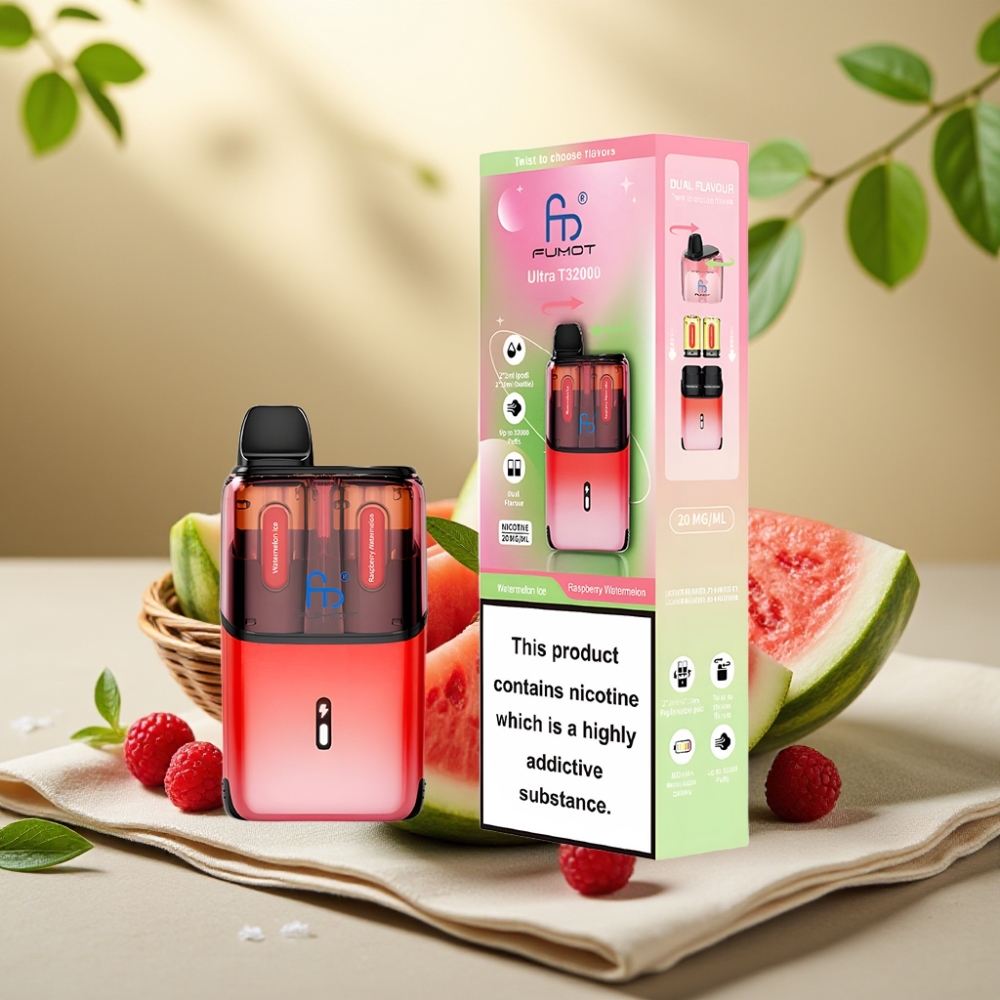 Fumot Ultra T32000 Jednorázová Vape Melónový Ľad - Malinový Melón, 32000 ťahov, 800mAh