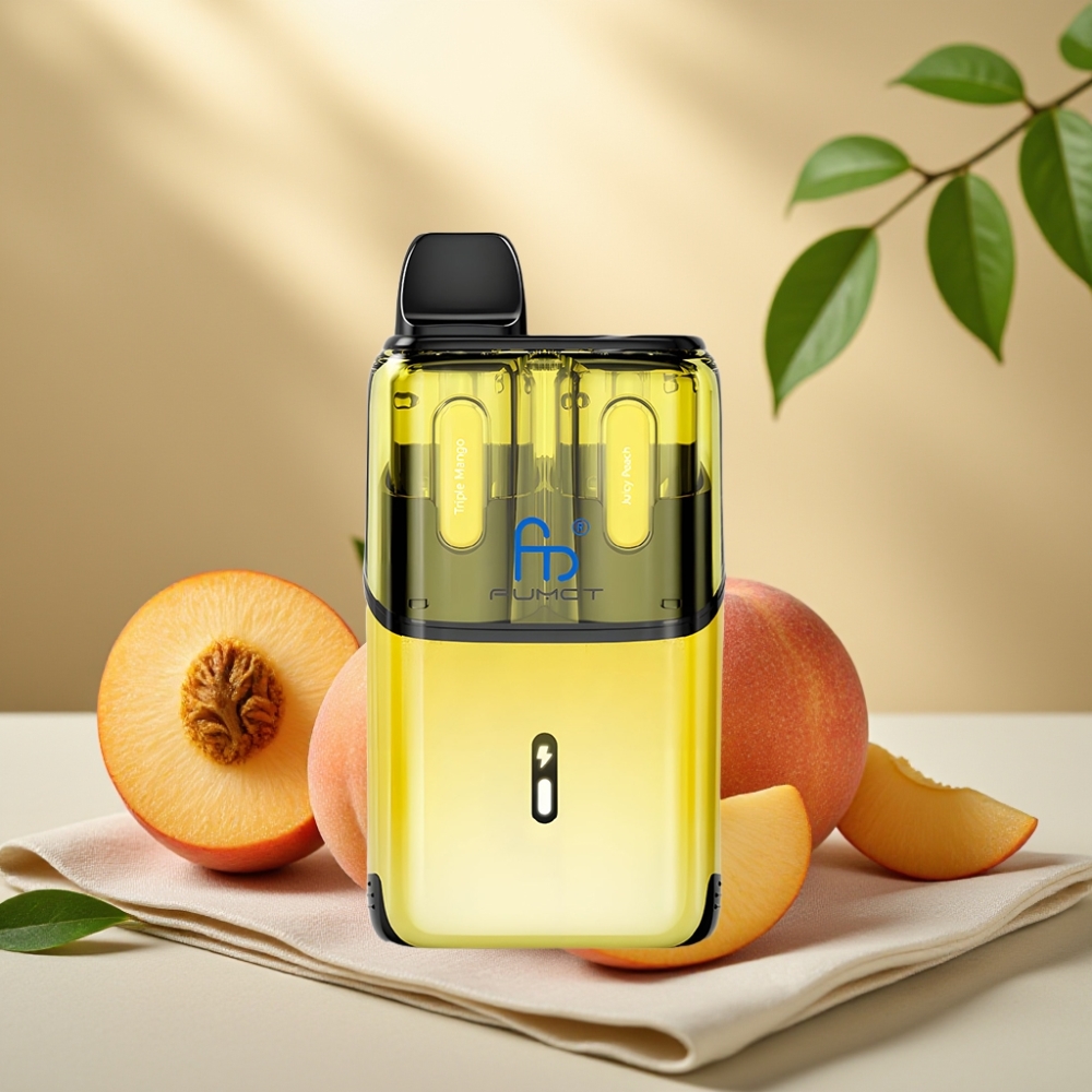 Fumot Ultra T32000 Trojitý Mango - Šťavnatá Broskyňa 32000 fajok 24ml 20mg