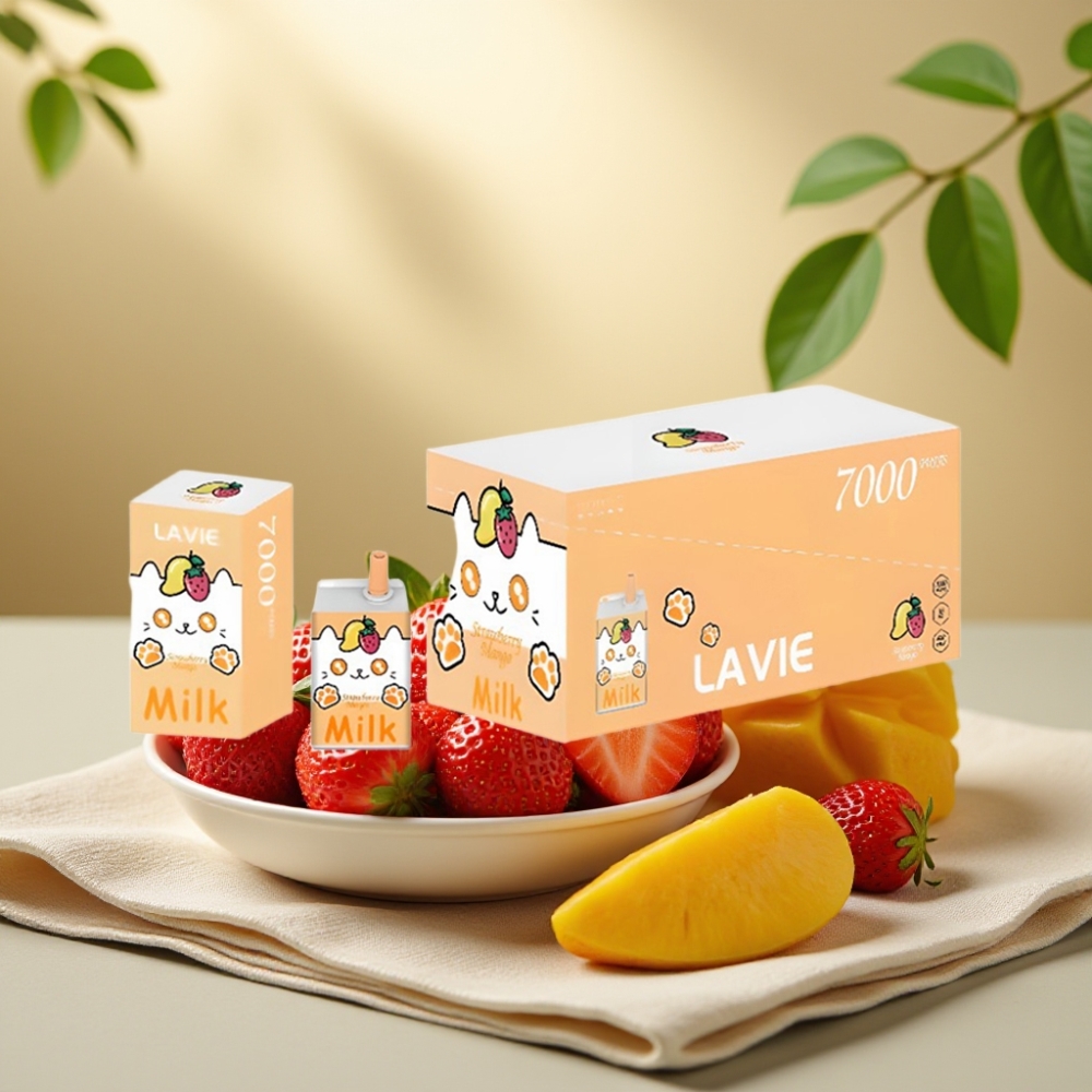 LAVIE Milk 7000 Puffs Jahoda Mangovka, 16ML, 600mAh, Typ-C
