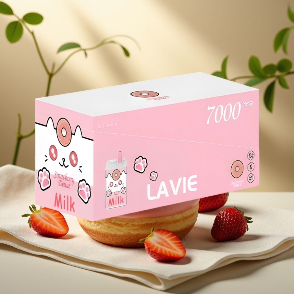 LAVIE Milk Jahodová Štrúdľa 7000 Puffs 16ML 5% 600mAh