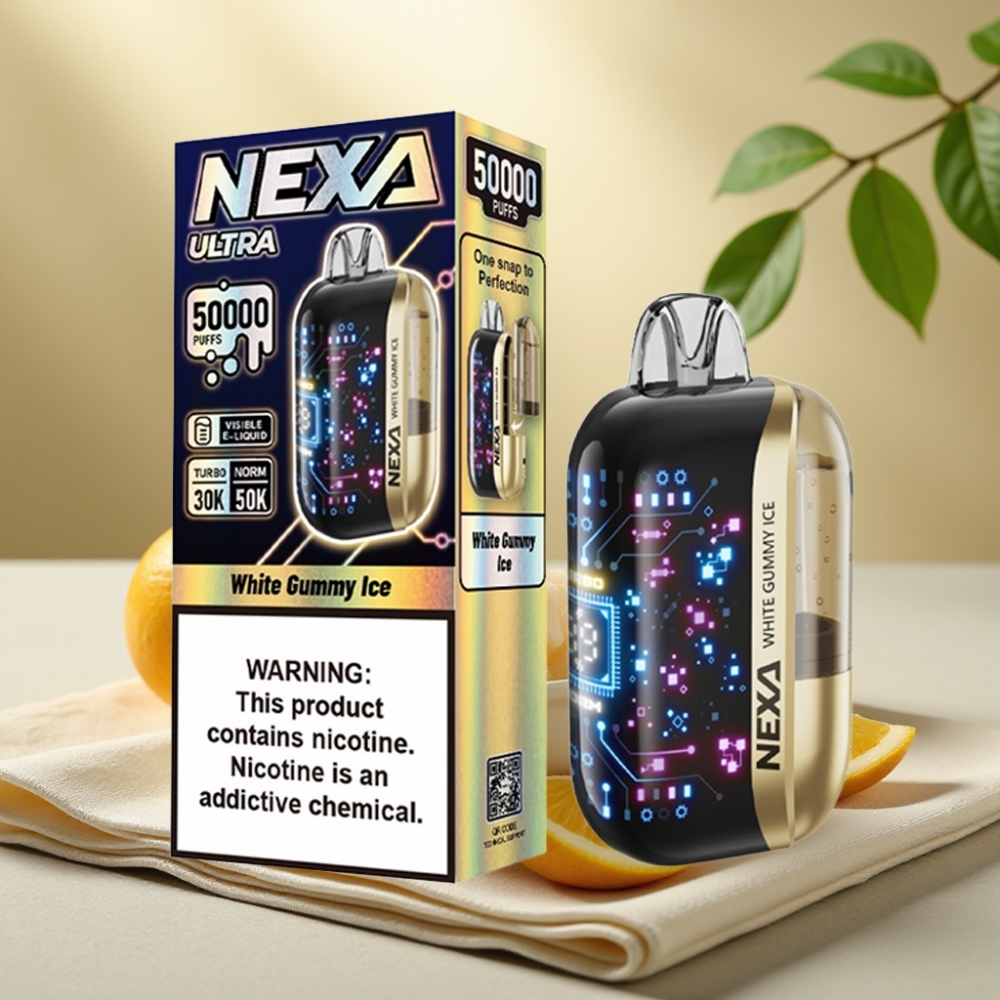 NEXA Ultra 50K Disposable Vape Biela Gummy Ice 20ml 800mAh 5%