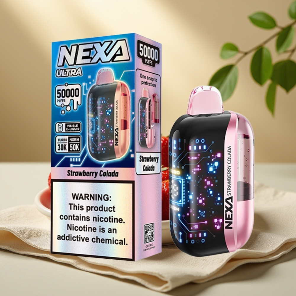 NEXA Ultra 50K Jednorázová Vape Jahoda Colada 20ml 800mAh 5%