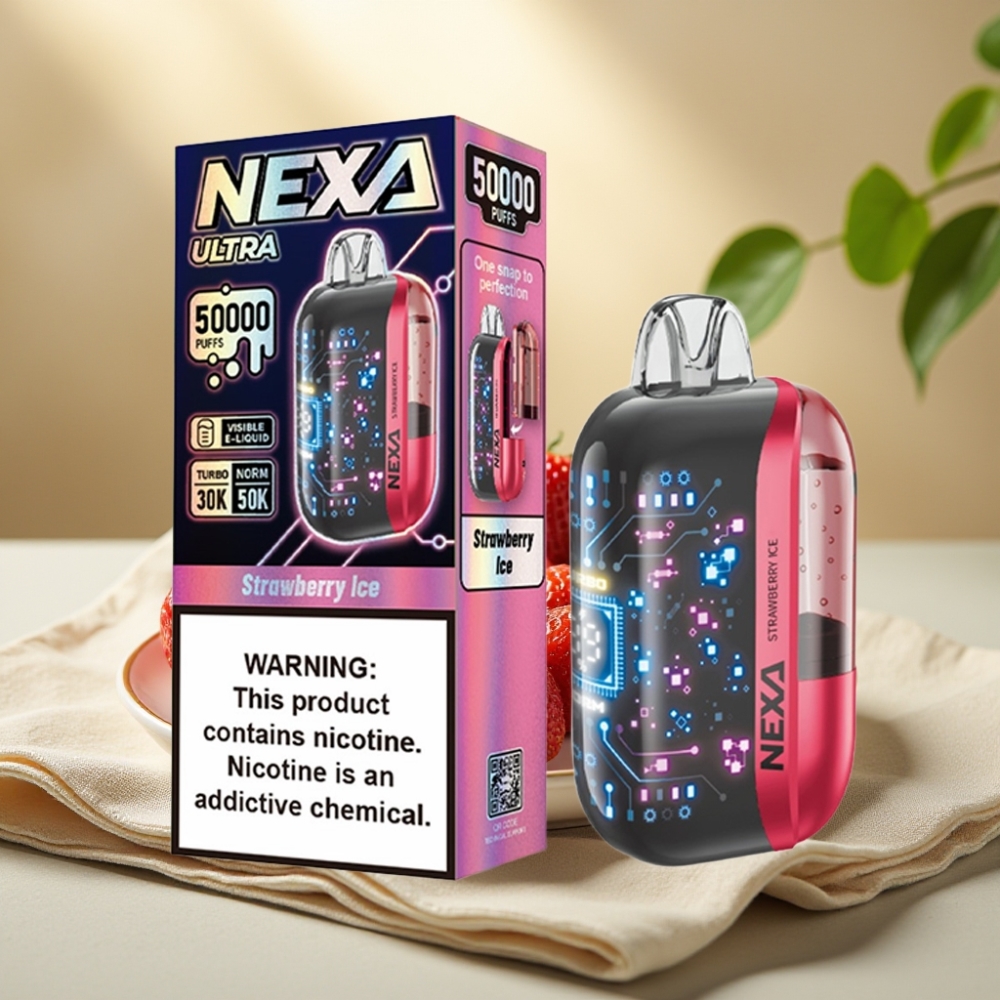 NEXA Ultra 50K Jednorázová Vape Jahoda Ice 20ml 5% 50000 ťahov