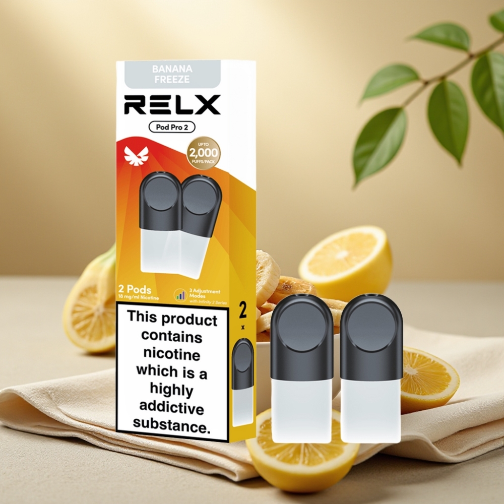 RELX Pod Pro 2 Dezert-Bananový chlad 1,8% nikotínu, 600 potiahnutí, 1,9ml