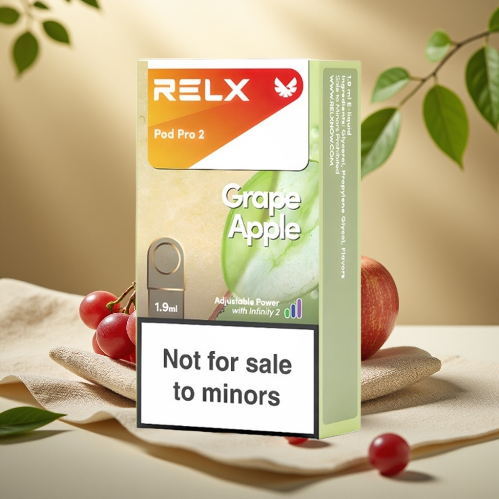 RELX Pod Pro 2 Jablko Hrozno 0% nikotínu, 600 potiahnutí, 1.9ml, 3 režimy