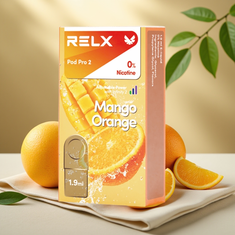 RELX Pod Pro 2 Mangová Pomaranč 0% Nikotín, 1.9ml, 600 ťahov